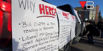 AXE THE TAX: Alberta Farmers Protest Outside Liberal MP George Chahal’s Office